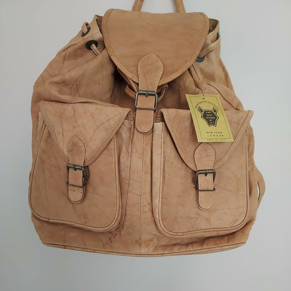 Vintage Leather Bookbag/ Duffle Bag. East West By I.G.T - Picture 1 of 11
